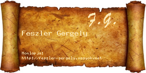 Feszler Gergely névjegykártya